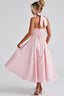 Women's Elegant V-Neck Halterneck Sleeveless Jacquard Maxi Dress