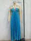 Women's Pleated Halter Neck Open Back Maxi Dress