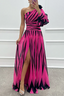 Women's Chic Striped One Shoulder Maxi Dress