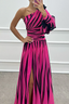 Women's Chic Striped One Shoulder Maxi Dress