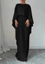 Women’s Wedding Guest Pleated Cape Sleeve Maxi Dress