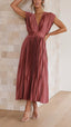 Women's Elegant Pleated Maxi Dress