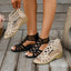 Women's Beaded Cutout Gladiator Wedge Sandals