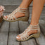 Women's Beaded Cutout Gladiator Wedge Sandals