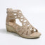 Women's Beaded Cutout Gladiator Wedge Sandals