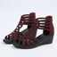 Women's Beaded Cutout Gladiator Wedge Sandals