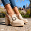 Women's Buckle Platform Slingback Loafer Heels