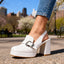 Women's Buckle Platform Slingback Loafer Heels