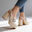 Women's Buckle Platform Slingback Loafer Heels