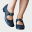 Women's Classic Round-Toe Buckle Strap Low-Heel Mary Jane Pumps
