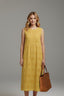 Women's Classic Round Neck Sleeveless Midi Dress
