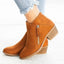 Women's Classic Side-Zip Almond-Toe Low Block-Heel Ankle Boots