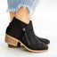 Women's Classic Side-Zip Almond-Toe Low Block-Heel Ankle Boots