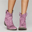 Women's Classic Western-Style Ankle High Boots Flat Heel