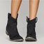 Women's Classic Western-Style Ankle High Boots Flat Heel