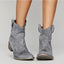 Women's Classic Western-Style Ankle High Boots Flat Heel