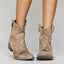 Women's Classic Western-Style Ankle High Boots Flat Heel