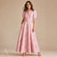 Women's Collared Puff-Sleeve Belted Button-Front A-Line Maxi Dress