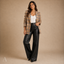 Women's Double-Button Tailored Slim-Fit Structured Blazer Jacket