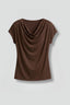 Women's Elegant Draped Cowl Neck Short Sleeve Blouse