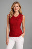 Women’s Elegant Sleeveless Embellished Floral Blouse