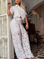 Women's Floral Two Piece Top And Wide Leg Pants Set