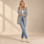 Women's Hooded Open-Front Longline with Ribbed Cuffs Cardigan