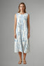 Women's Leaf Print Round Neck Midi Dress