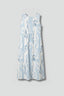 Women's Leaf Print Round Neck Midi Dress