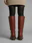 Women's Mid-Calf Square-Toe Pull-On Low Block-Heel Western Boots