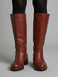 Women's Mid-Calf Square-Toe Pull-On Low Block-Heel Western Boots