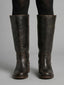 Women's Mid-Calf Square-Toe Pull-On Low Block-Heel Western Boots