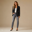 Women's One-Button Lapel Long-Sleeve Front-Pocket Blazer Jacket