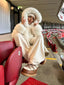 Women's Cropped Hooded Faux Fur Jacket