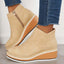 Women's Platform with Side-Zip Closure Wedge Ankle Boots