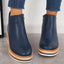 Women's Platform with Side-Zip Closure Wedge Ankle Boots