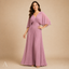 Women's Pleated V-Neck Cape-Sleeve Empire-Waist Flowy Maxi Dress
