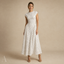 Women's Polka Dot Round-Neck Cap-Sleeve Full A-Line Maxi Dress