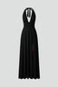 Women's Prom Deep V-Neck Halter Slit Maxi Dress