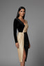 Women's Prom Sequin Colorblock Wrap Slit Midi Dress