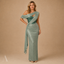 Women's Prom Statement One-Shoulder Draped Cutout Maxi Dress