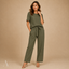 Women's Relaxed Short-Sleeve Top Trousers Two-Piece Set