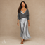 Women's Relaxed V-Neck Sweater and Flowy Maxi Skirt Two-Piece Set