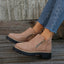 Women's Side-Zip with Low Block Heel and Chunky Lug Sole Ankle Boots