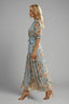 Women's Summer Wedding Guest Floral V-Neck Wrap Maxi Dress
