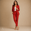 Women's Tailored Double-Breasted Blazer Tapered-Trouser Suit Set
