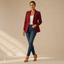 Women's Tailored Single-Button Notch-Lapel Slim-Fit Blazer Jacket