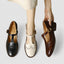 Women's Vintage Brogue T-Bar Buckle Round-Toe Mary Jane Flat Shoes