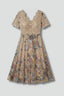Women's Wedding Guest Elegant Floral Midi Dress