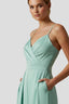 Women's Wedding Guest V-Neck Wide Leg Jumpsuit With Side Pockets